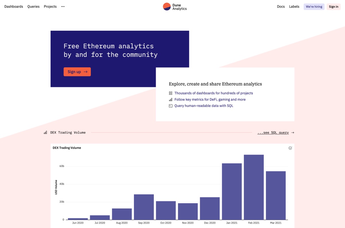 Dune Analytics screenshot