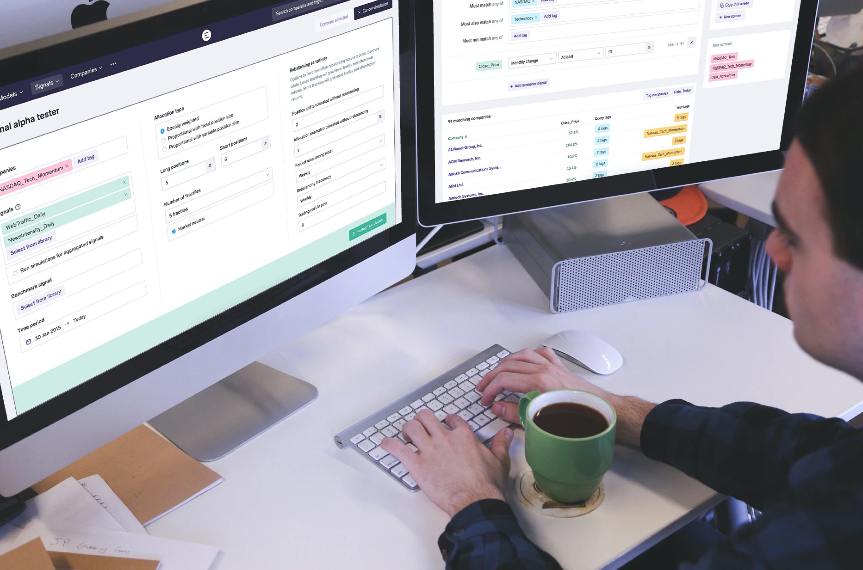 Photo showing the desktop app model builder in use