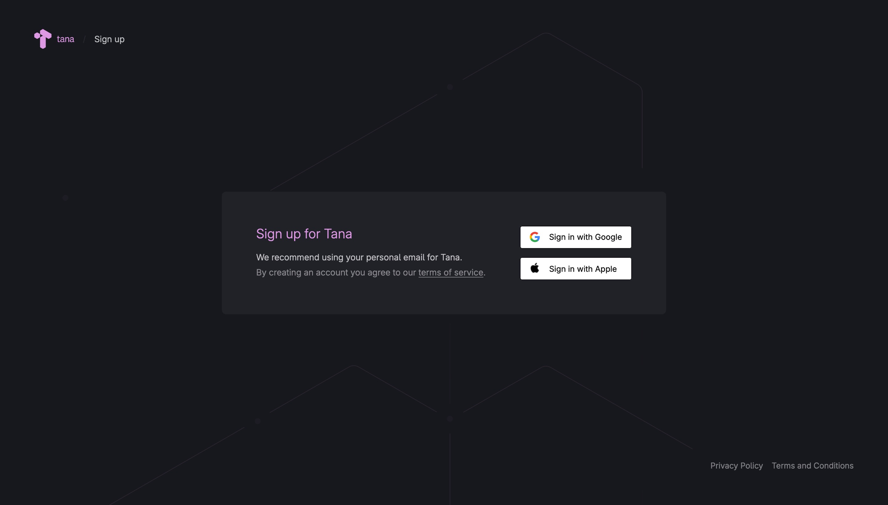 Screenshot of the login screen