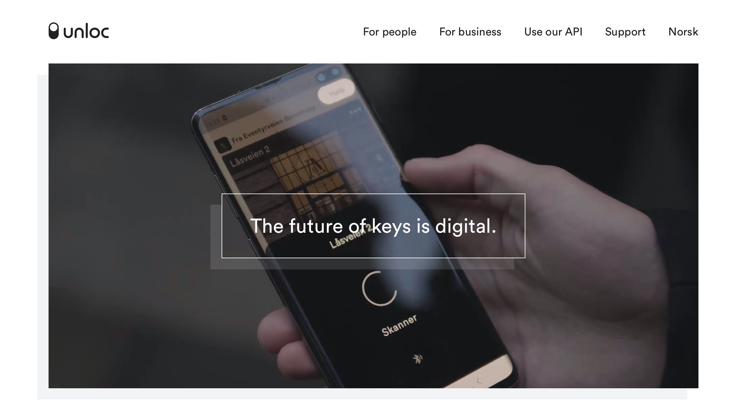 Home page with a textural video demo