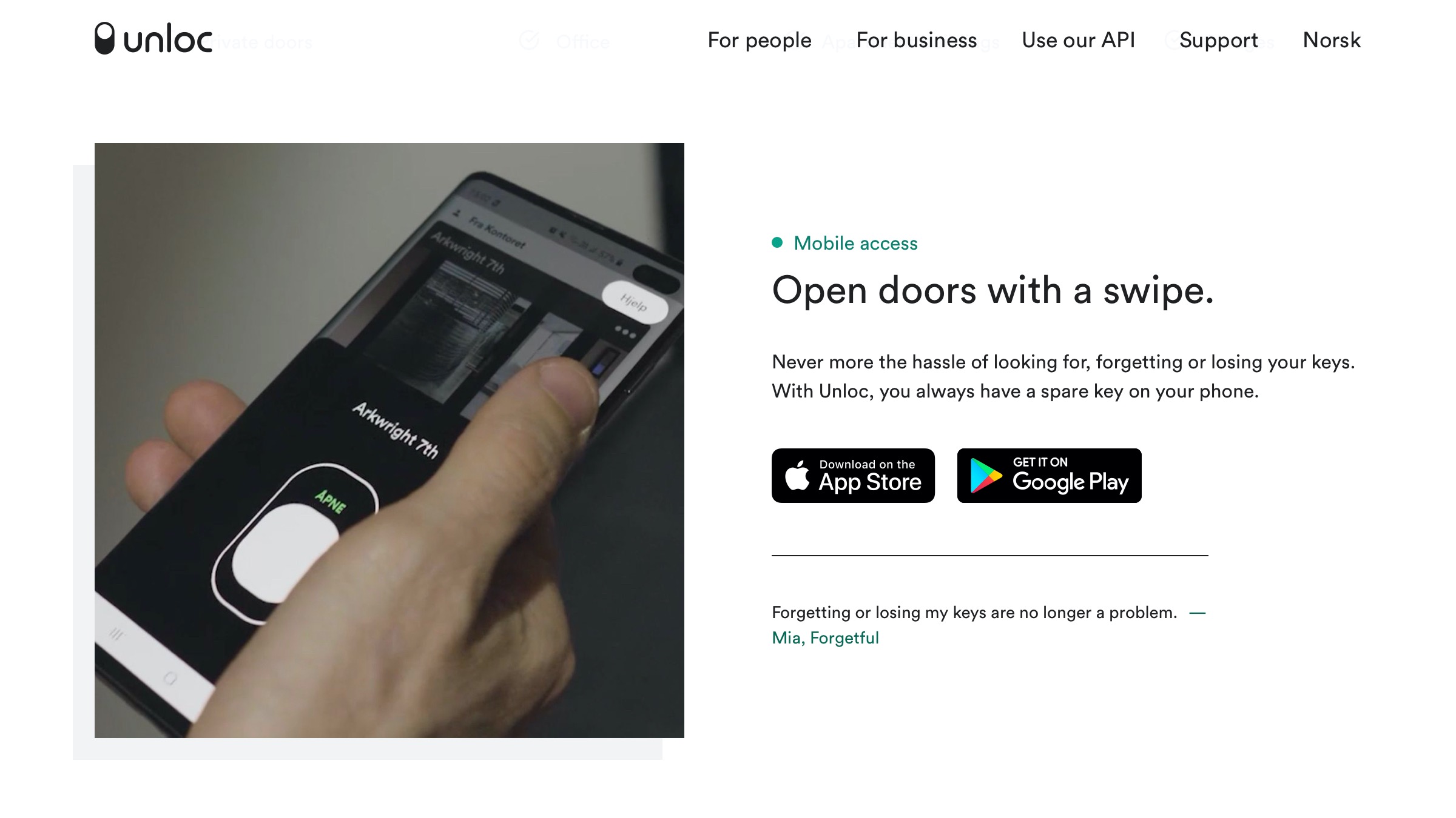 B2C USPs with app store buttons